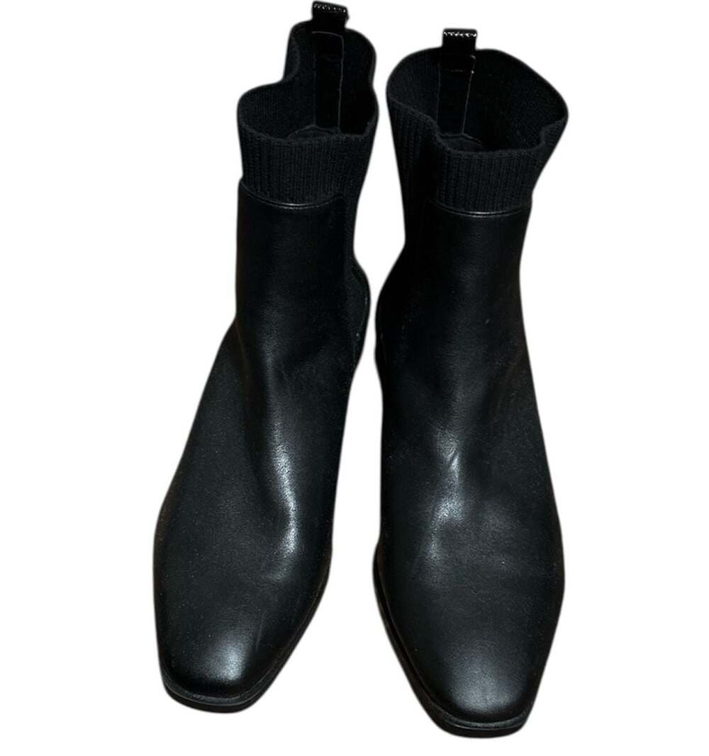 Rachel Zoe Square Toe black Faux leather ankle boots size 9